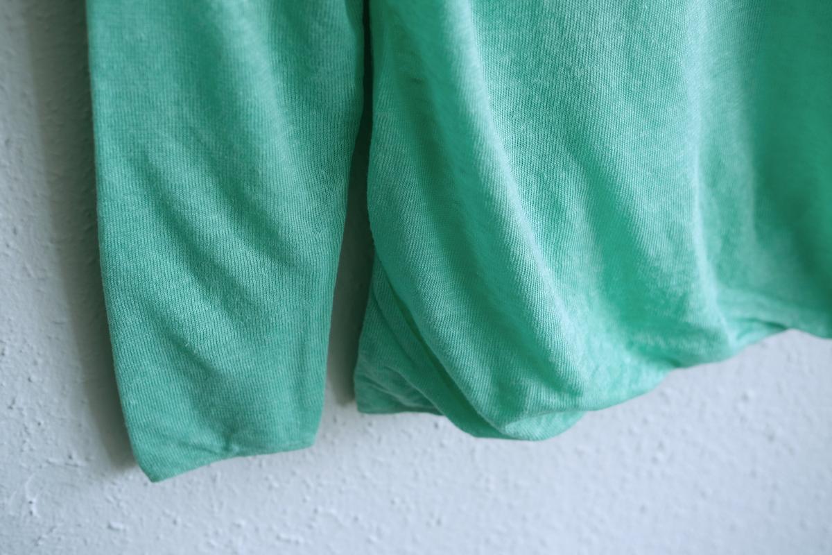 リネンニット 長袖二重プルオーバー｜レディース｜ミント