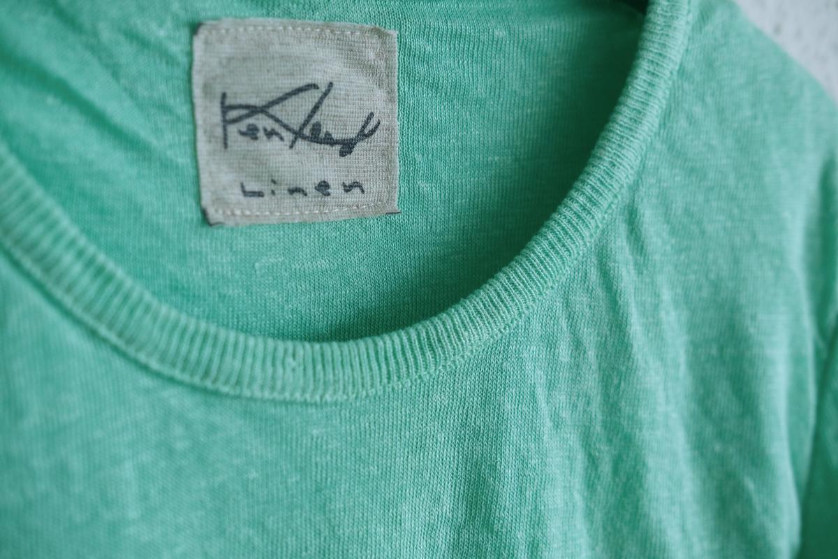 リネンニット 長袖二重プルオーバー｜レディース｜ミント