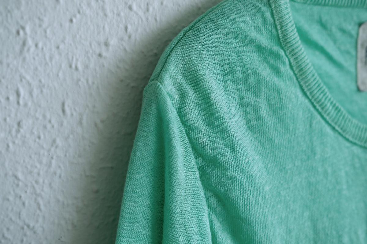 リネンニット 長袖二重プルオーバー｜レディース｜ミント