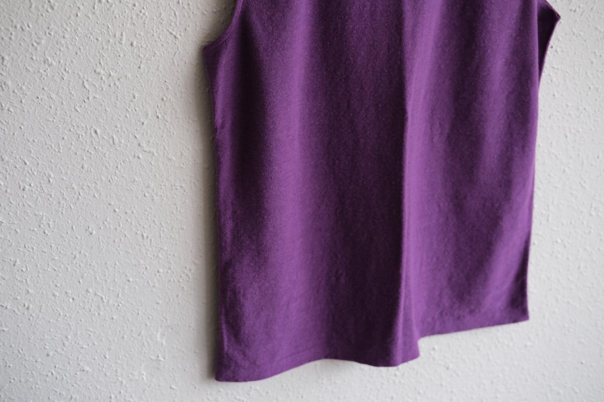 リネンコットンアンダーウェア ノースリーブ｜メンズ｜パープル