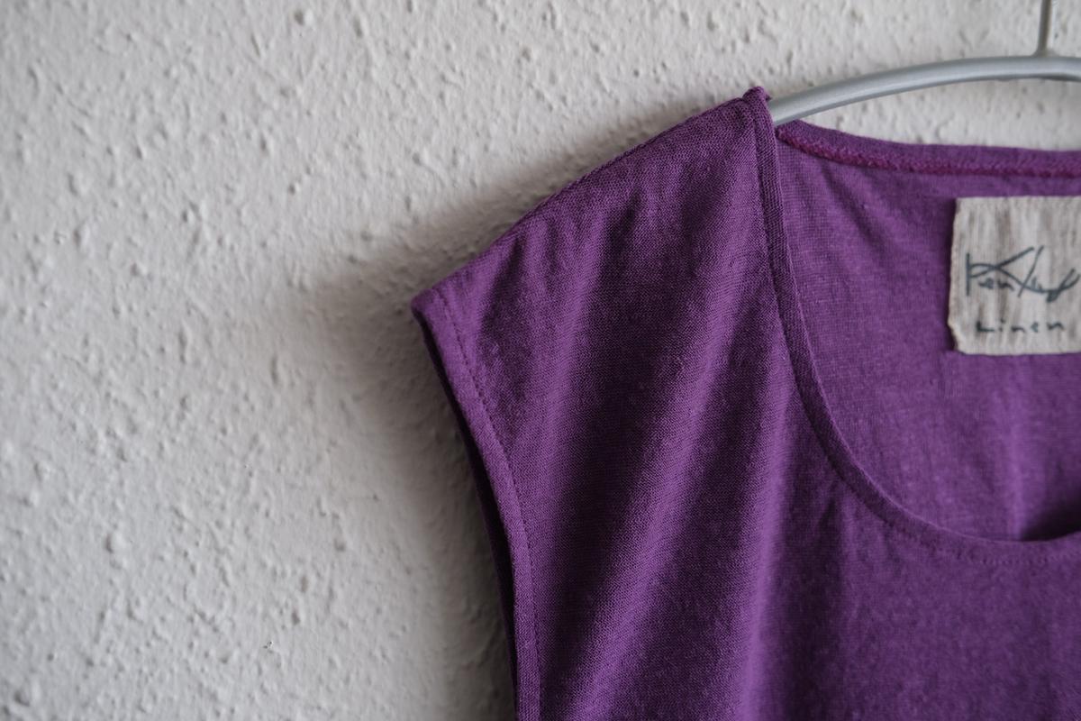 リネンコットンアンダーウェア ノースリーブ｜メンズ｜パープル
