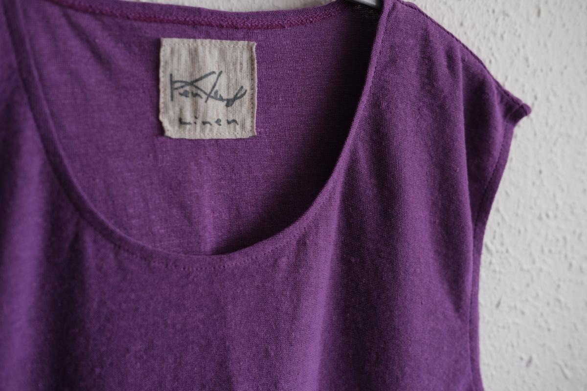 リネンコットンアンダーウェア ノースリーブ｜メンズ｜パープル
