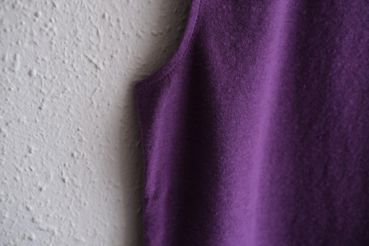 リネンコットンアンダーウェア ノースリーブ｜メンズ｜パープル