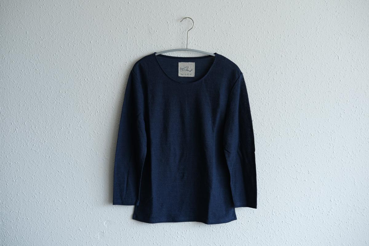リネンコットンアンダーウェア7分袖｜レディース｜インクネイビー