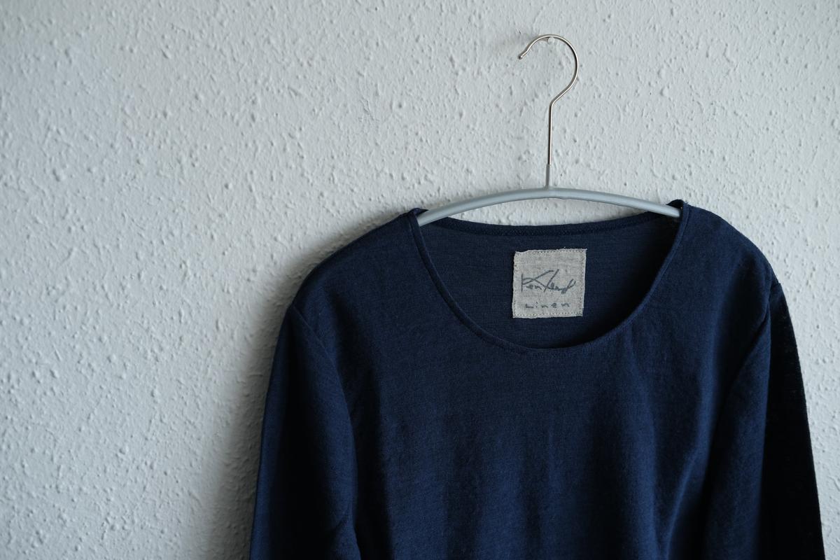 リネンコットンアンダーウェア7分袖｜レディース｜インクネイビー