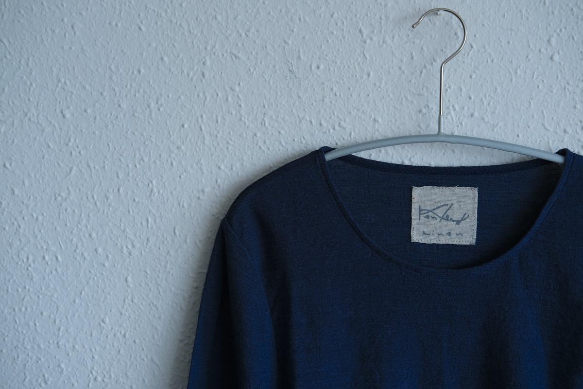 リネンコットンアンダーウェア7分袖｜レディース｜インクネイビー