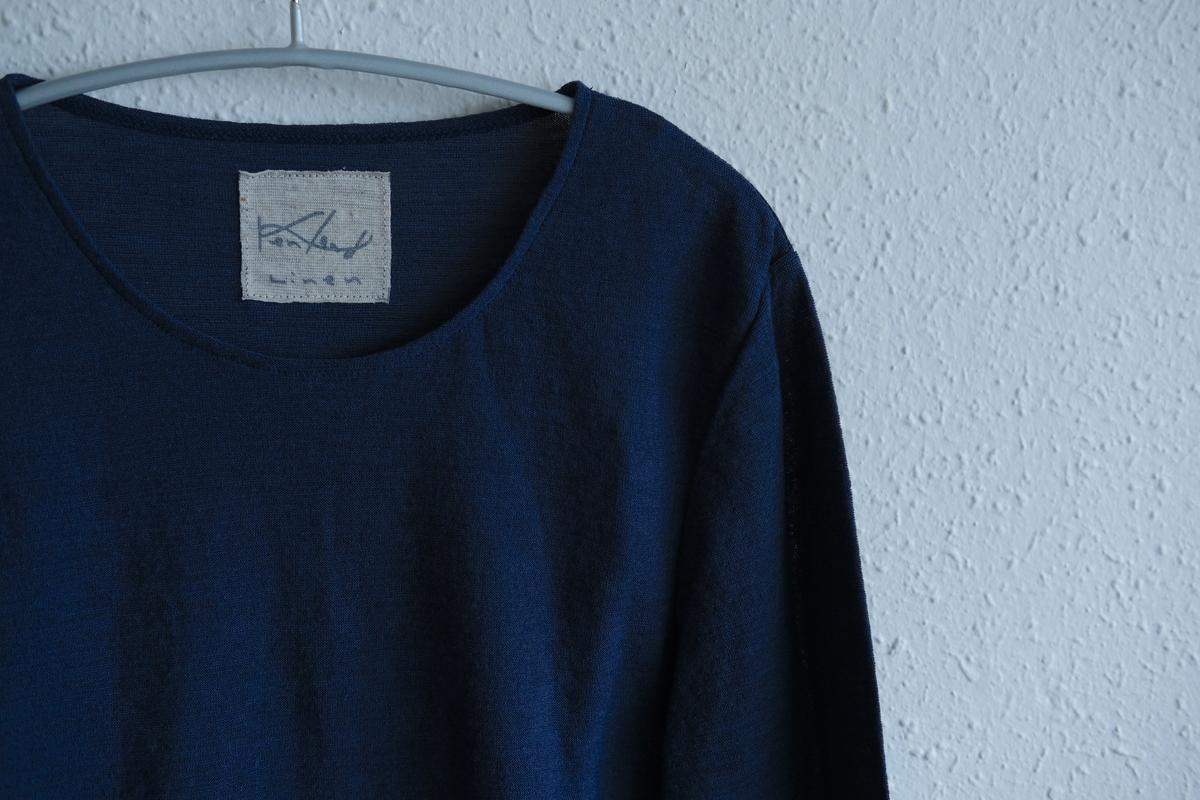 リネンコットンアンダーウェア7分袖｜レディース｜インクネイビー