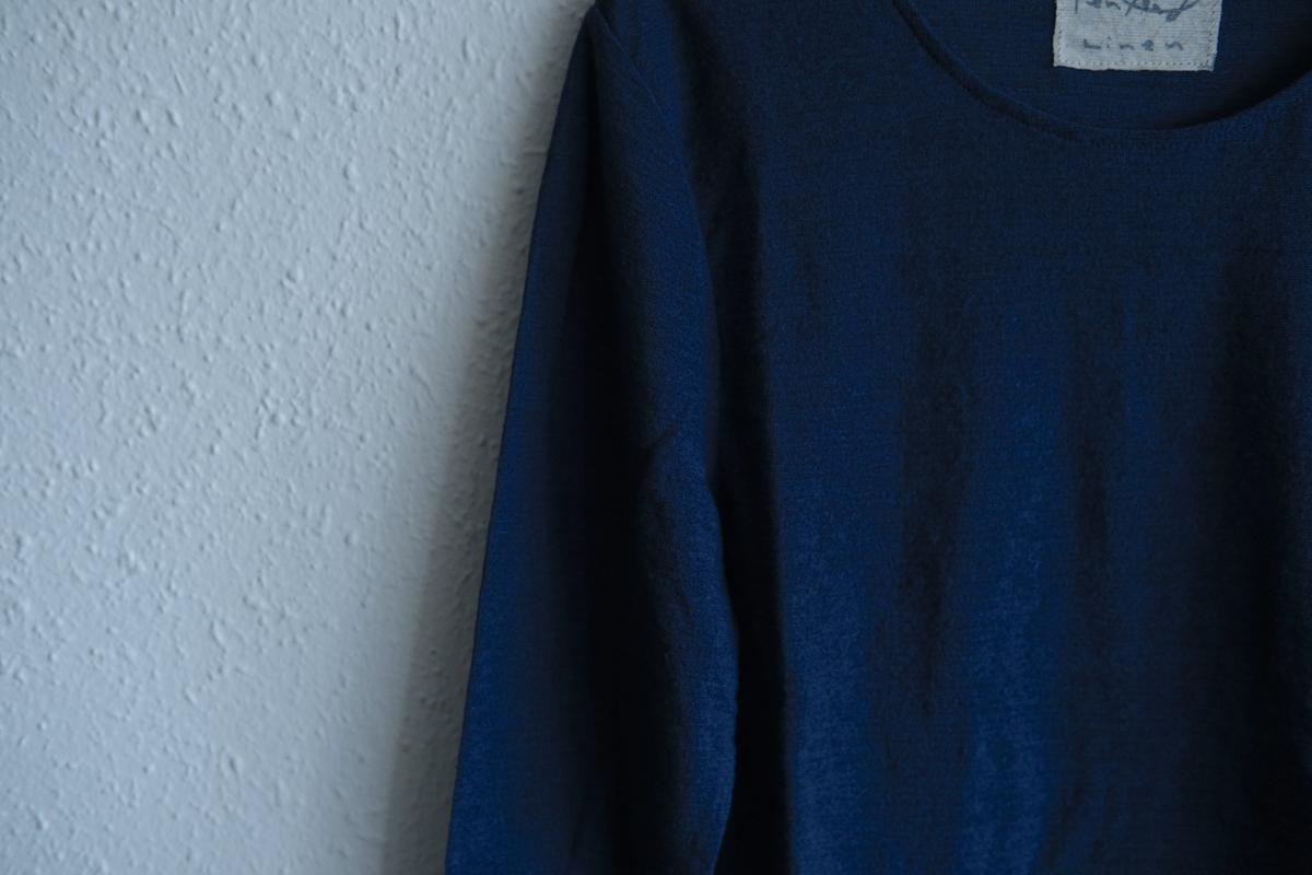 リネンコットンアンダーウェア7分袖｜レディース｜インクネイビー