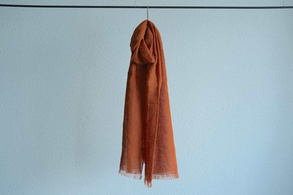 enrica 草木染めリネンストール｜teracotta