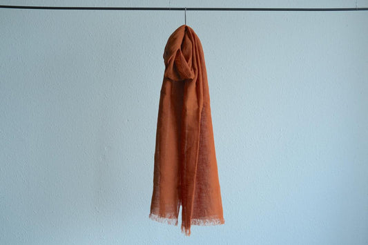 enrica 草木染めリネンストール｜teracotta