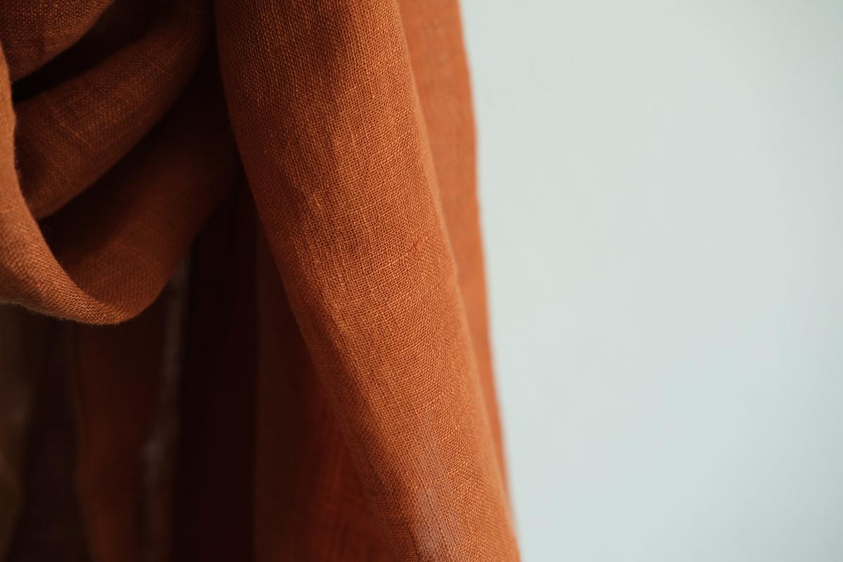 enrica 草木染めリネンストール｜teracotta