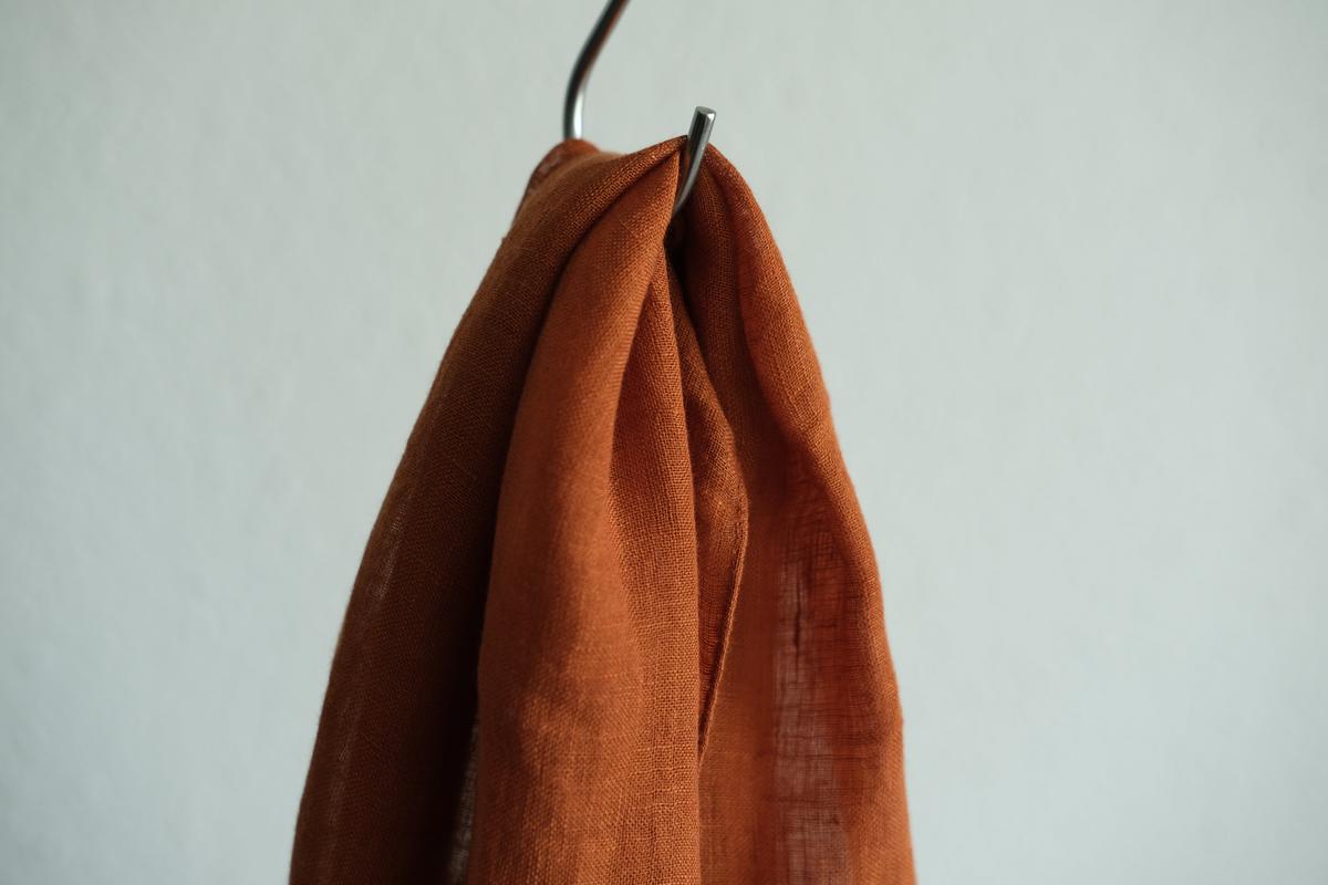 enrica 草木染めリネンストール｜teracotta