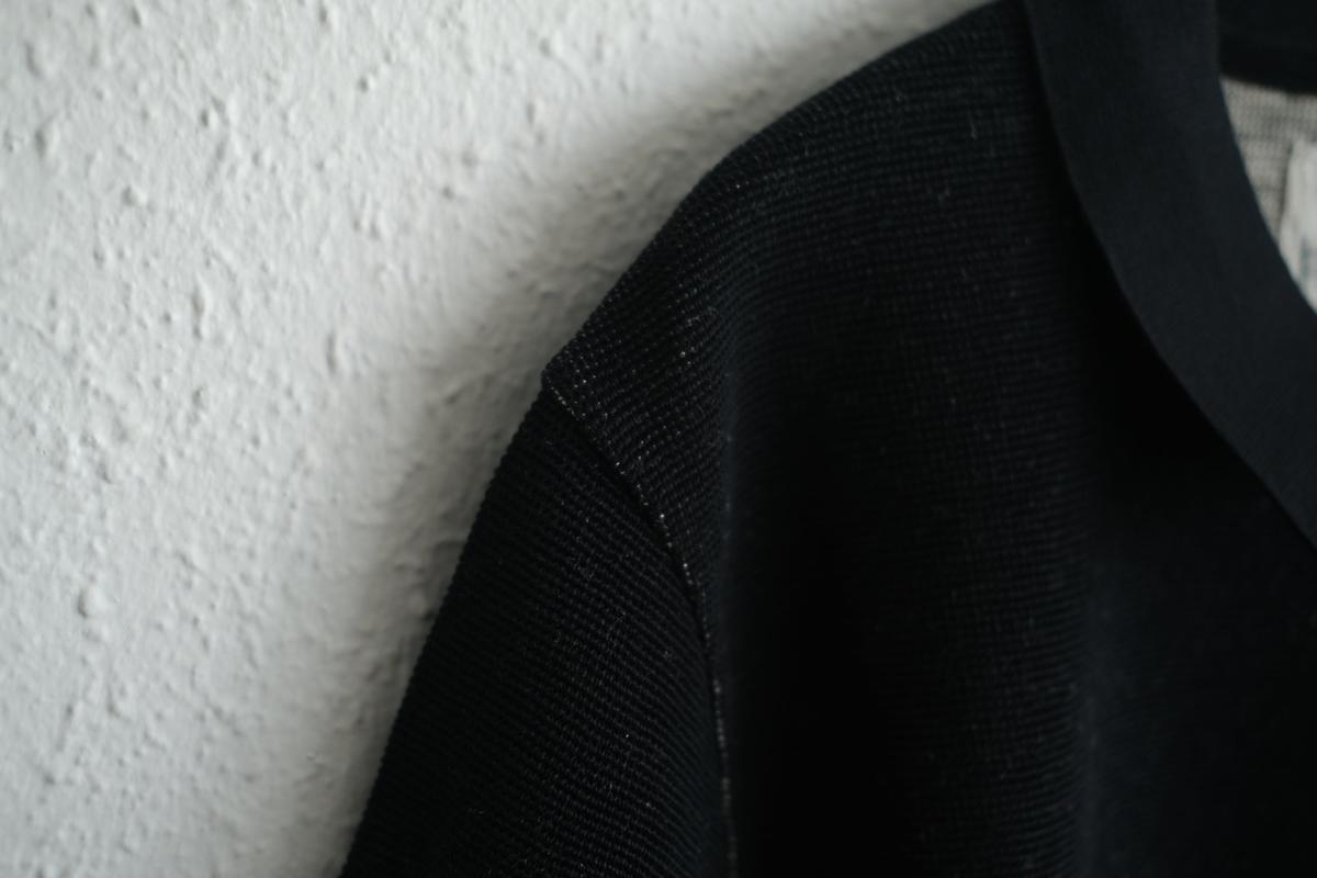 コットンリネンニット半袖ポロシャツ｜メンズ｜黒