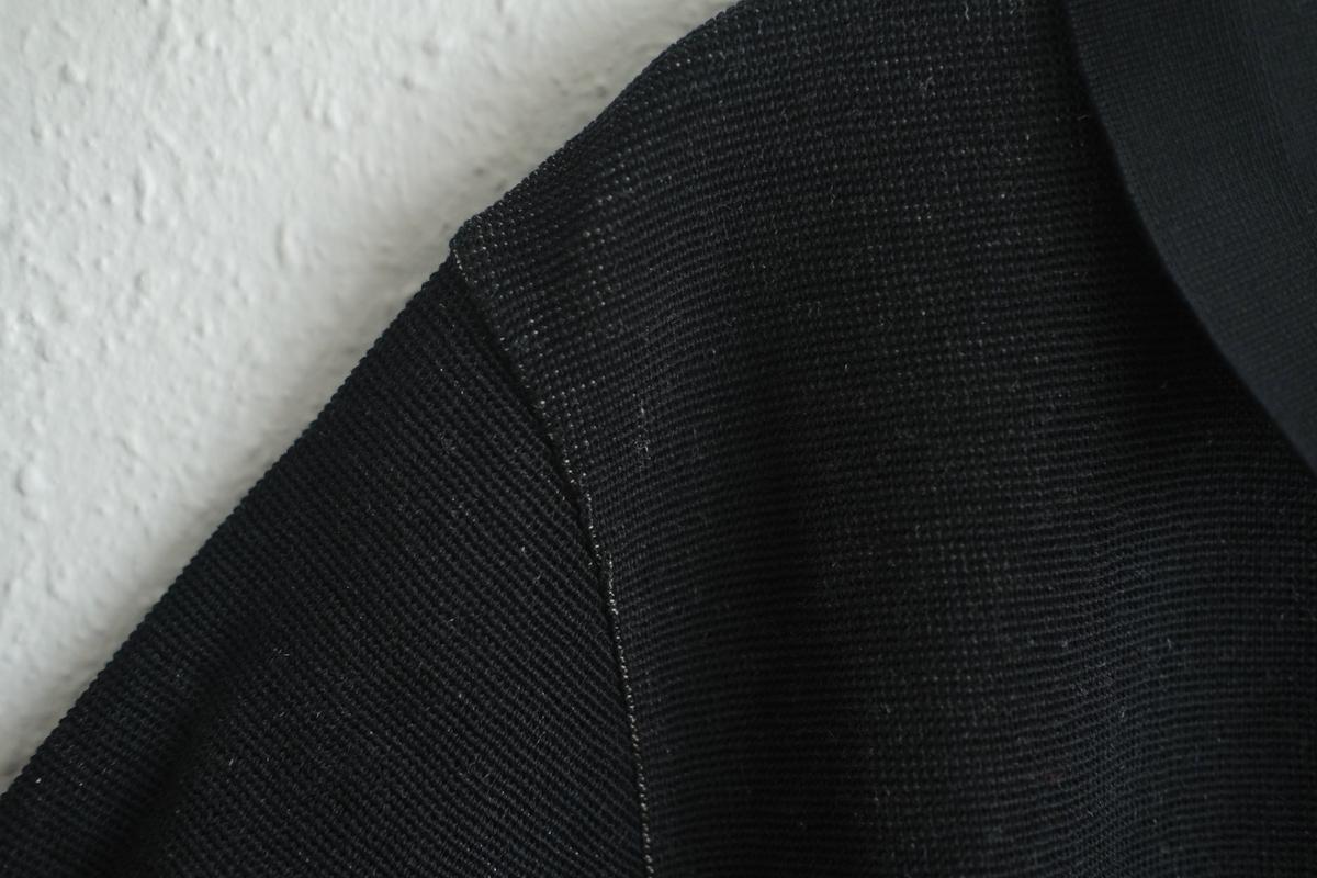 コットンリネンニット半袖ポロシャツ｜メンズ｜黒