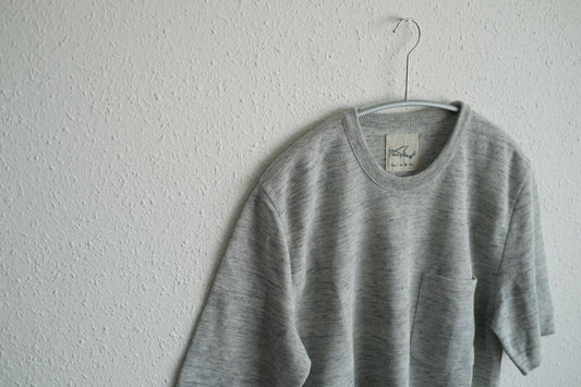 リネンニット半袖プルオーバー｜メンズ｜ライトグレー