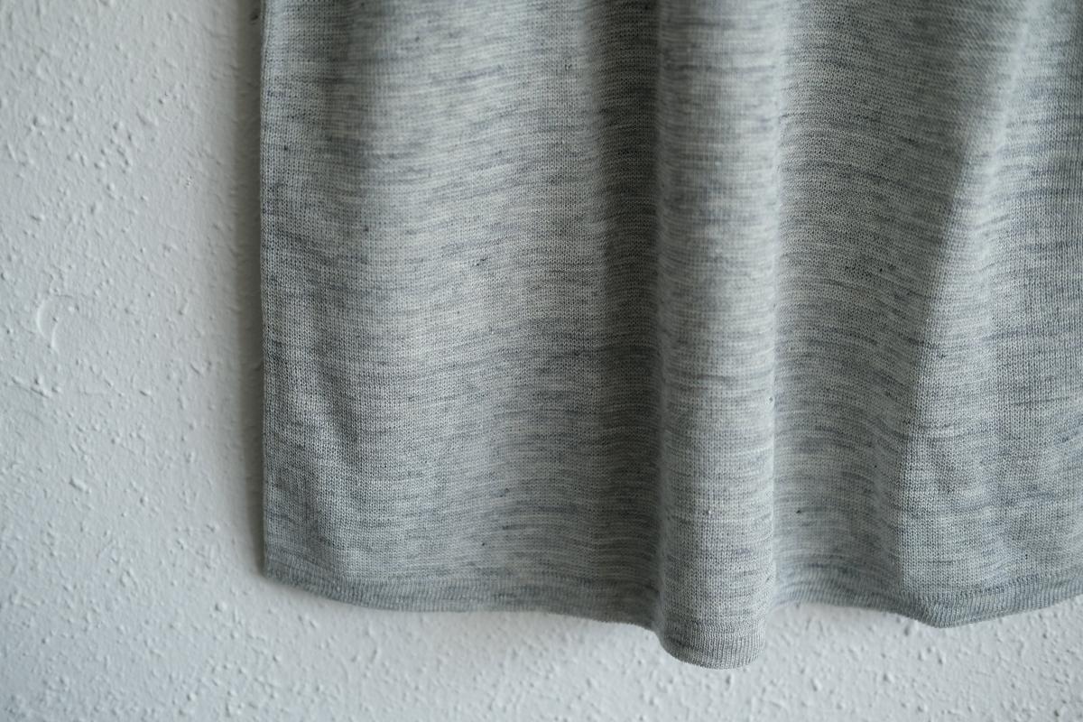 リネンニット半袖プルオーバー｜メンズ｜ライトグレー