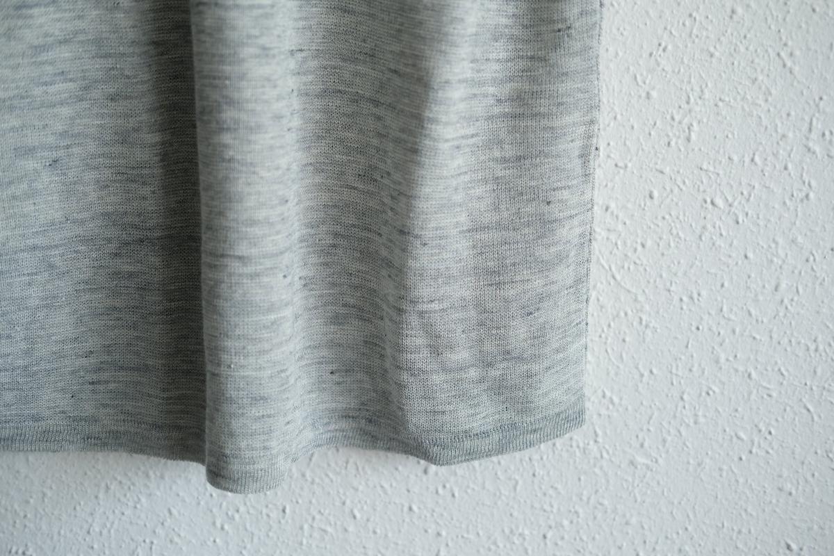 リネンニット半袖プルオーバー｜メンズ｜ライトグレー