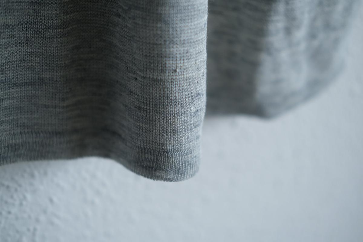 リネンニット半袖プルオーバー｜メンズ｜ライトグレー