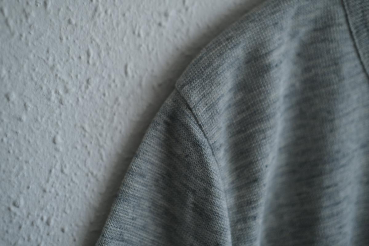 リネンニット半袖プルオーバー｜メンズ｜ライトグレー