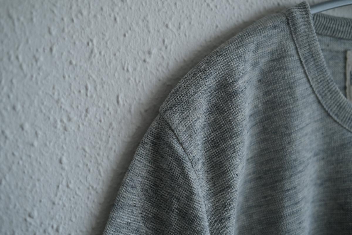 リネンニット半袖プルオーバー｜メンズ｜ライトグレー