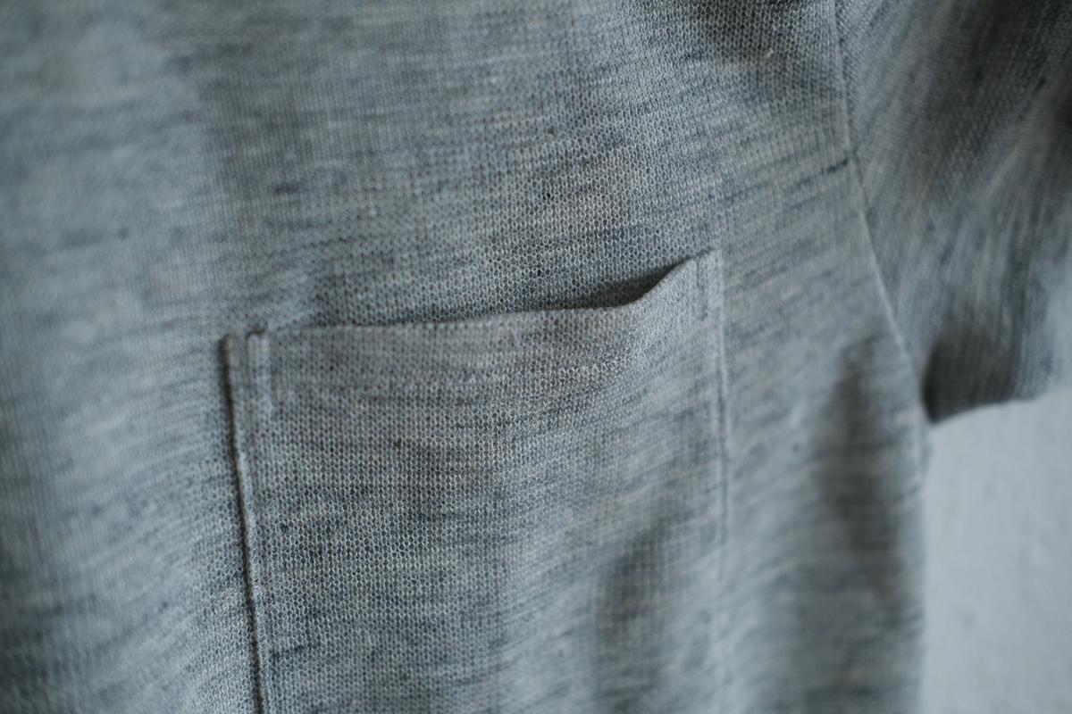 リネンニット半袖プルオーバー｜メンズ｜ライトグレー