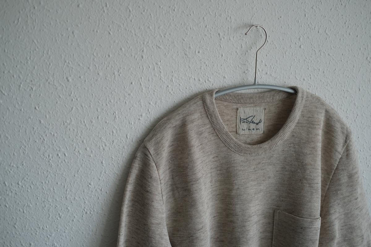 リネンニット半袖プルオーバー｜メンズ｜ライトブラウン