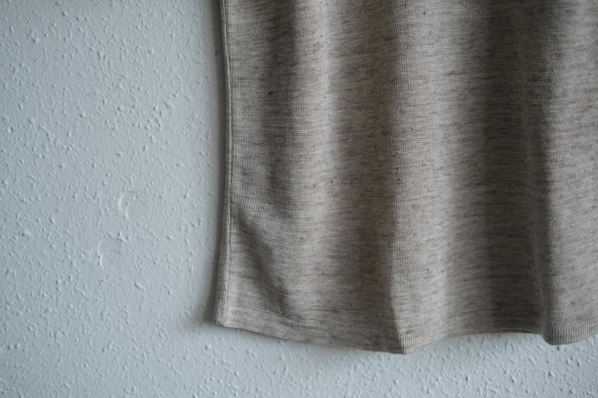 リネンニット半袖プルオーバー｜メンズ｜ライトブラウン