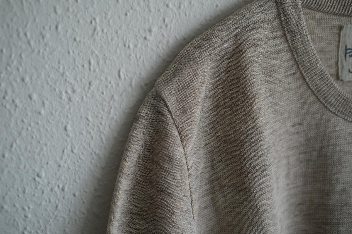 リネンニット半袖プルオーバー｜メンズ｜ライトブラウン