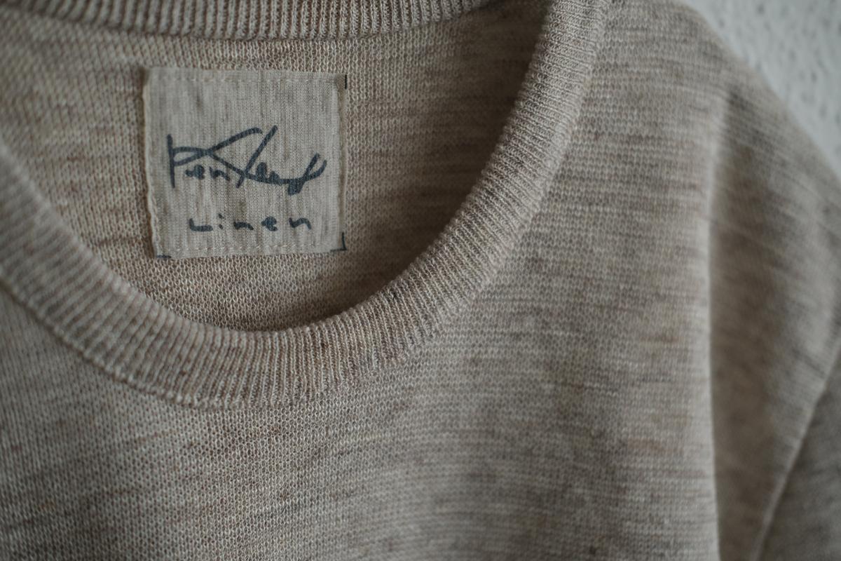 リネンニット半袖プルオーバー｜メンズ｜ライトブラウン