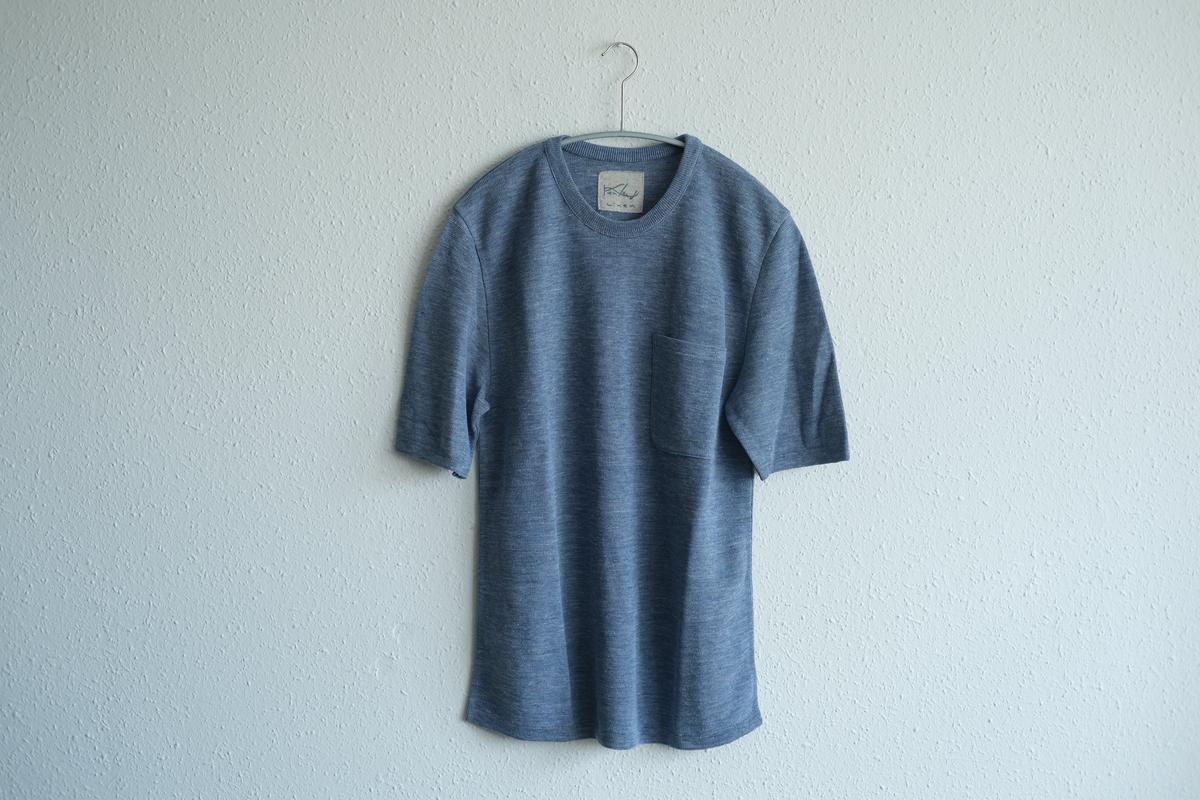 リネンニット半袖プルオーバー｜メンズ｜ダークスカイ