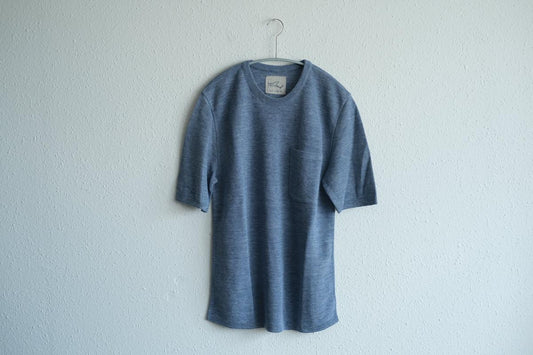 リネンニット半袖プルオーバー｜メンズ｜ダークスカイ