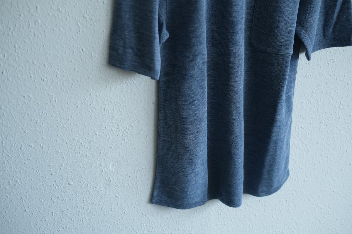 リネンニット半袖プルオーバー｜メンズ｜ダークスカイ