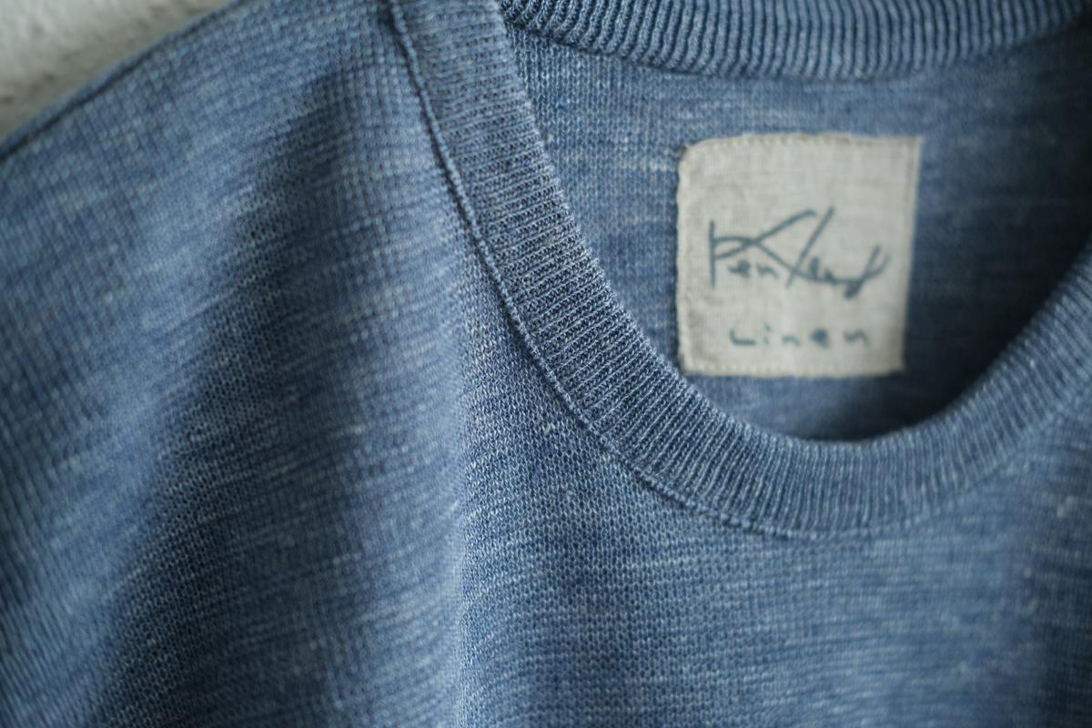 リネンニット半袖プルオーバー｜メンズ｜ダークスカイ