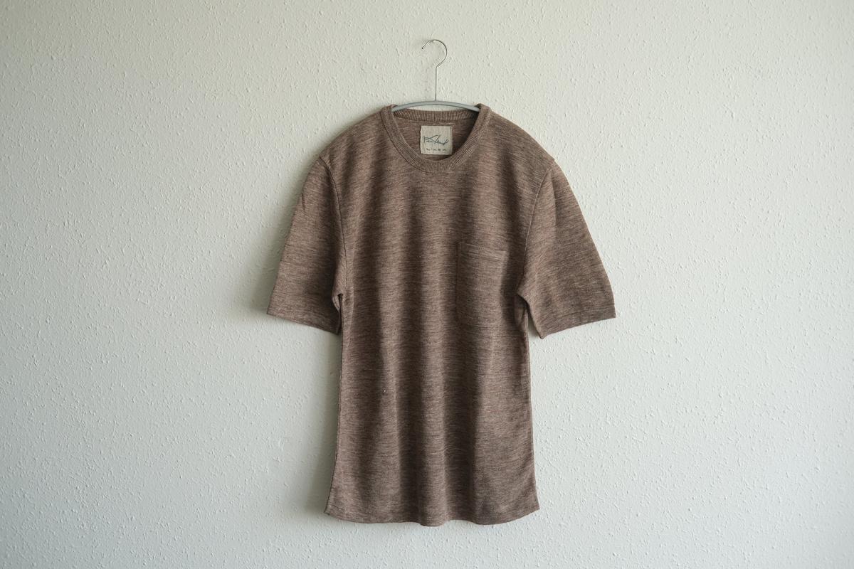 リネンニット半袖プルオーバー｜メンズ｜ダークブラウン