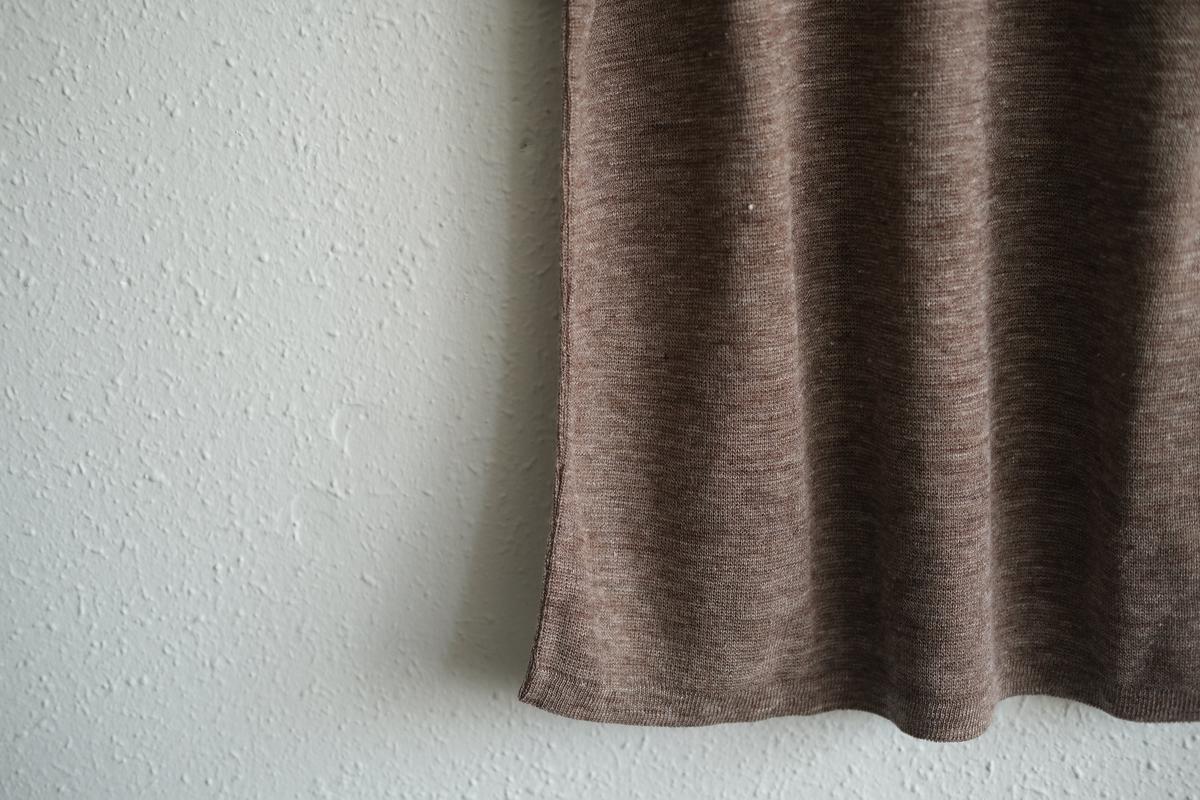 リネンニット半袖プルオーバー｜メンズ｜ダークブラウン