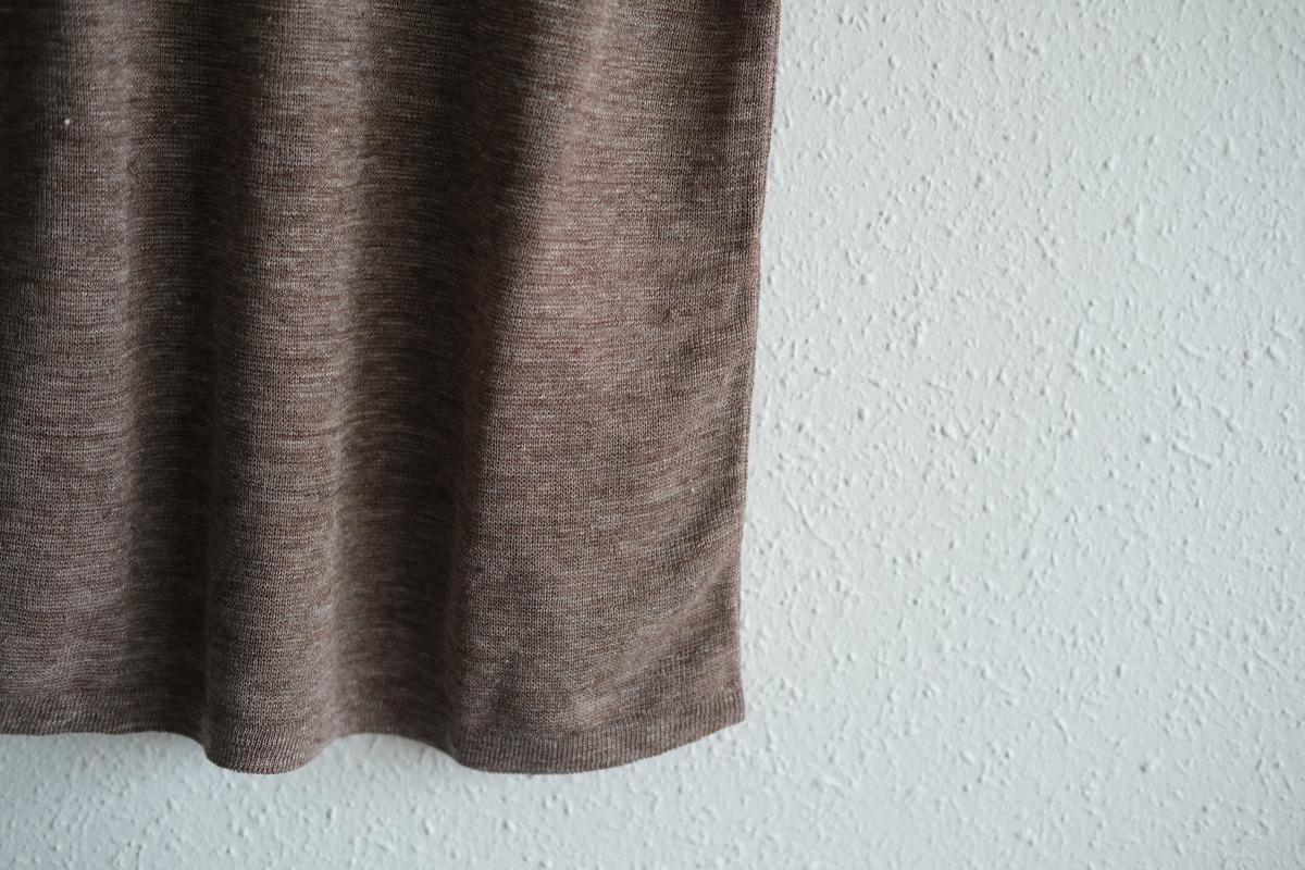 リネンニット半袖プルオーバー｜メンズ｜ダークブラウン
