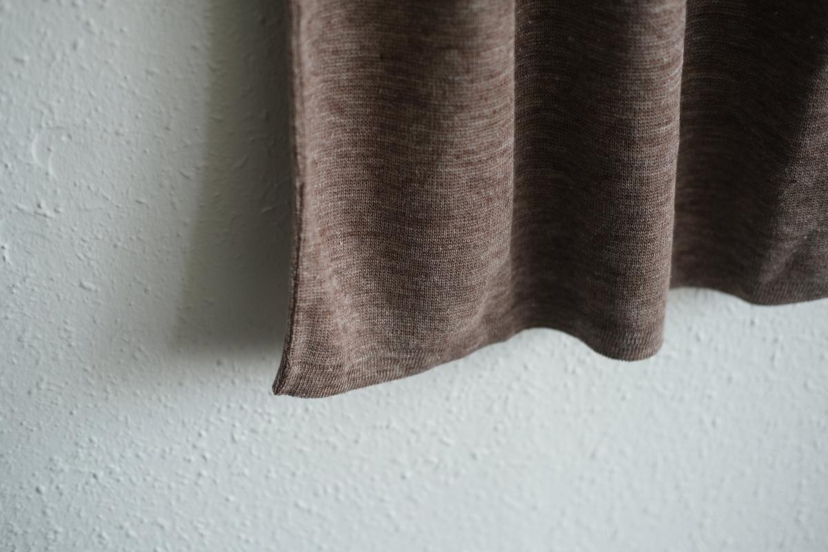 リネンニット半袖プルオーバー｜メンズ｜ダークブラウン