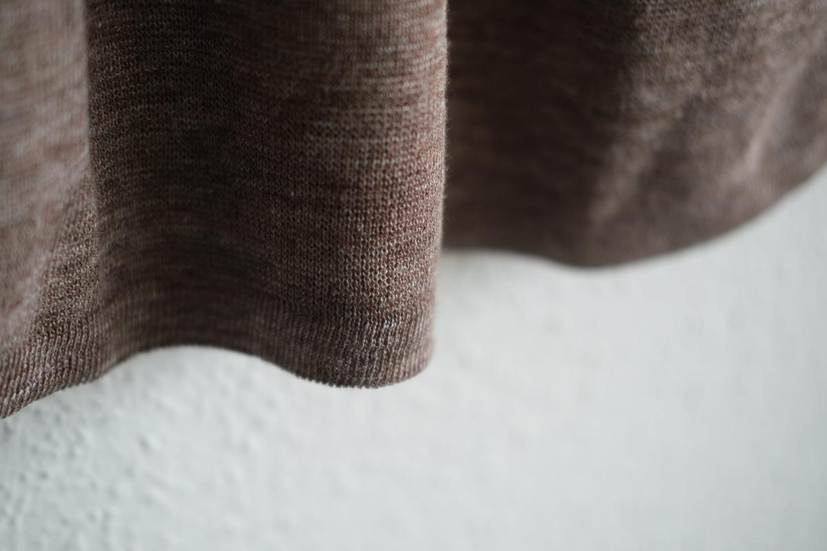 リネンニット半袖プルオーバー｜メンズ｜ダークブラウン