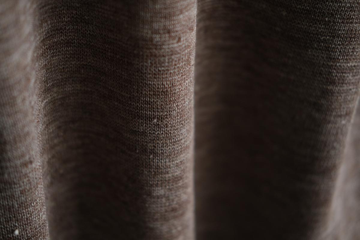 リネンニット半袖プルオーバー｜メンズ｜ダークブラウン