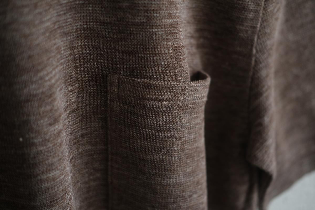 リネンニット半袖プルオーバー｜メンズ｜ダークブラウン