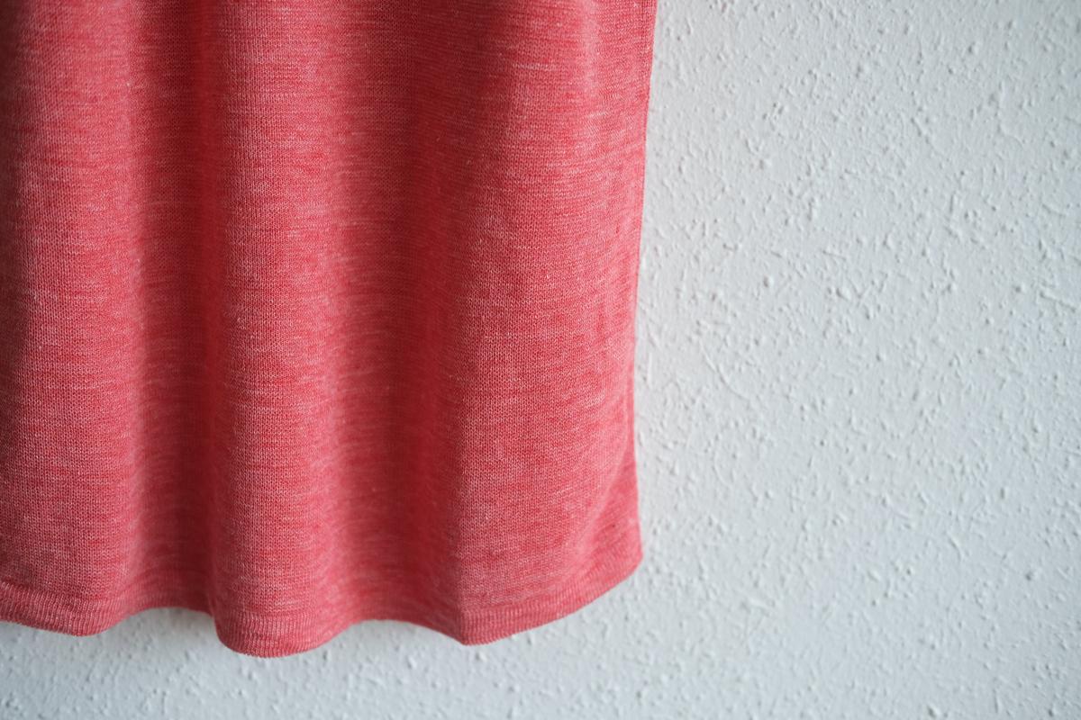 リネンニット半袖プルオーバー｜メンズ｜レッド