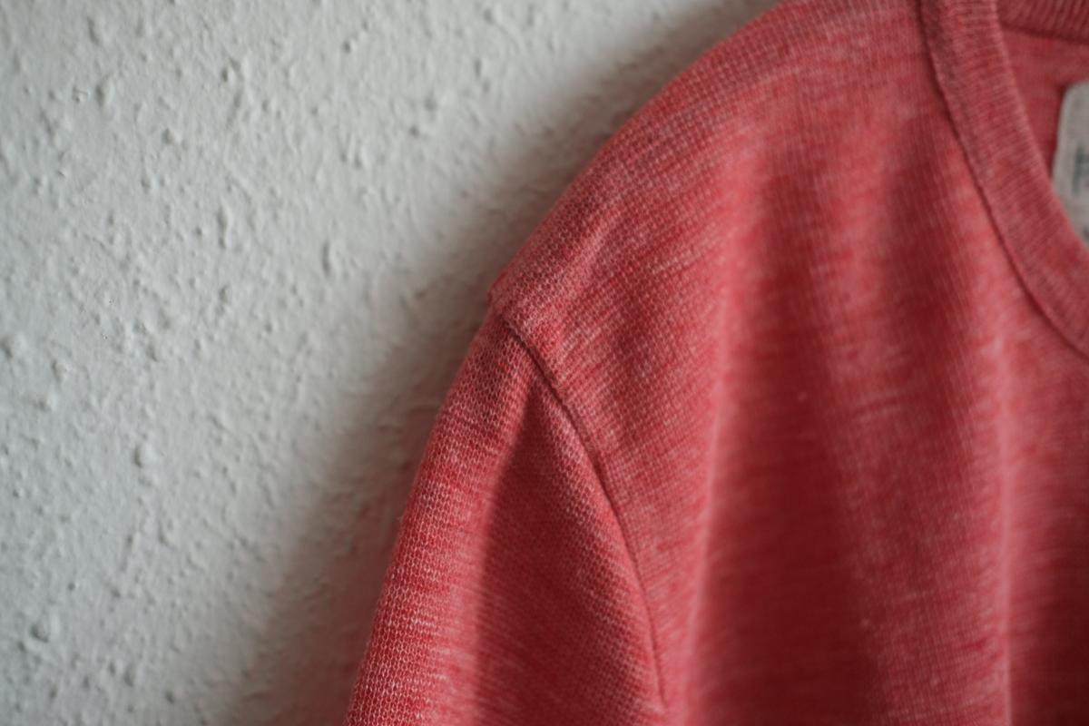 リネンニット半袖プルオーバー｜メンズ｜レッド