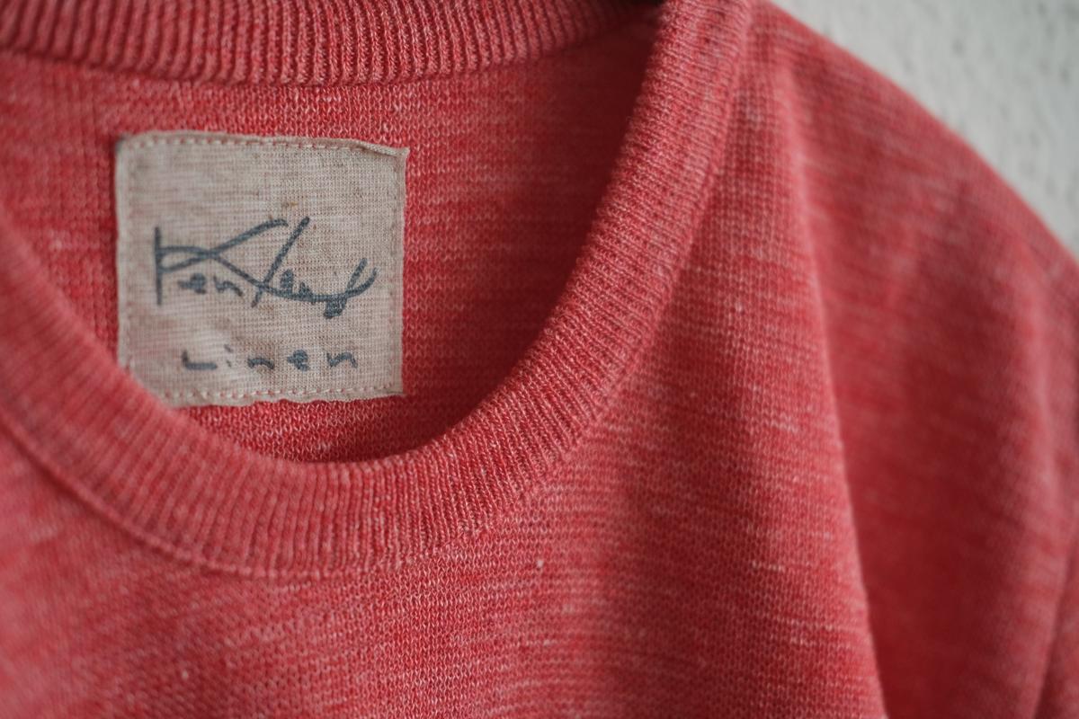 リネンニット半袖プルオーバー｜メンズ｜レッド