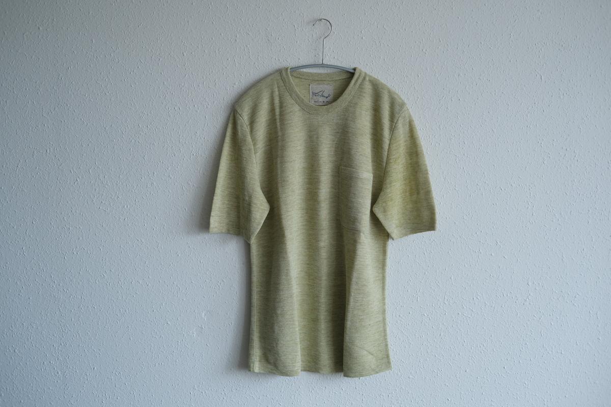 リネンニット半袖プルオーバー｜メンズ｜アシッドグリーン