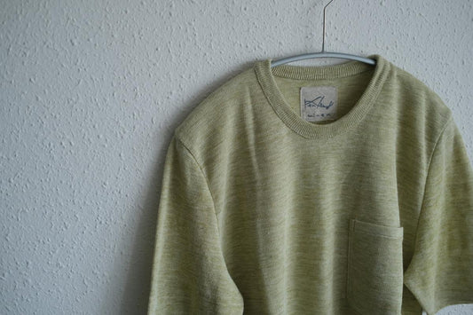 リネンニット半袖プルオーバー|メンズ|アシッドグリーン