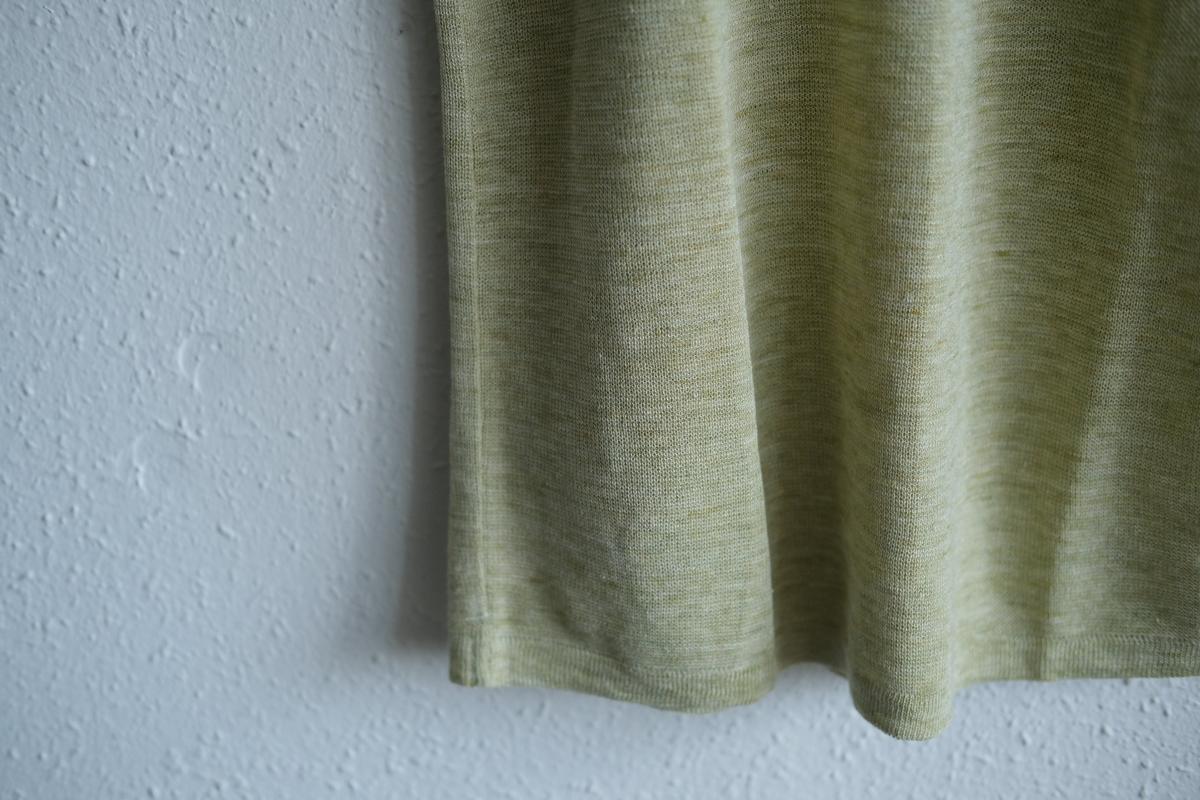 リネンニット半袖プルオーバー｜メンズ｜アシッドグリーン