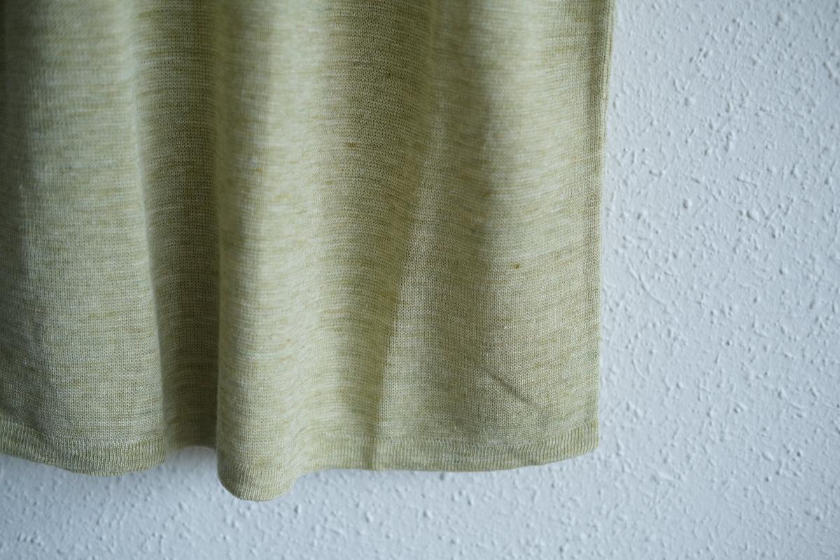 リネンニット半袖プルオーバー｜メンズ｜アシッドグリーン