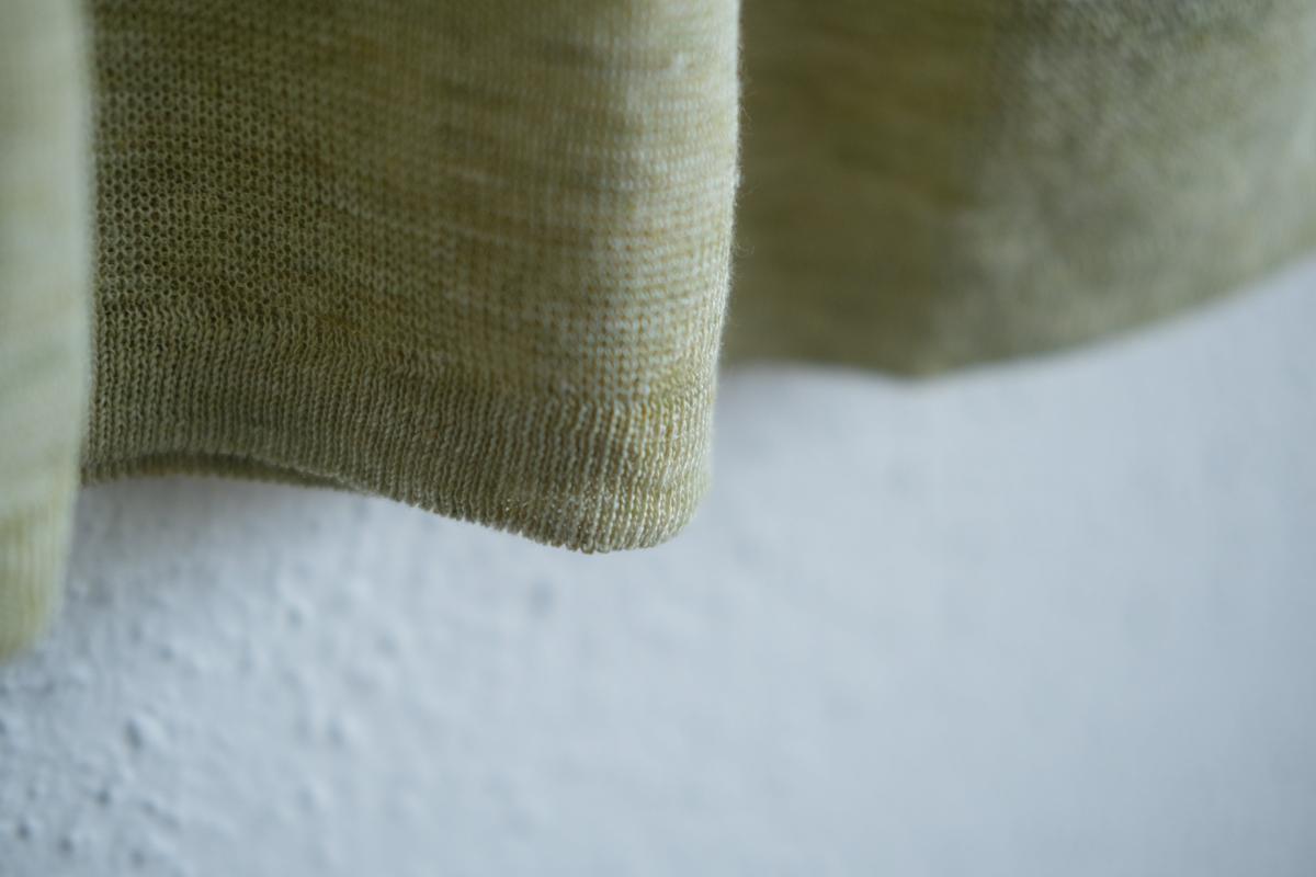 リネンニット半袖プルオーバー｜メンズ｜アシッドグリーン