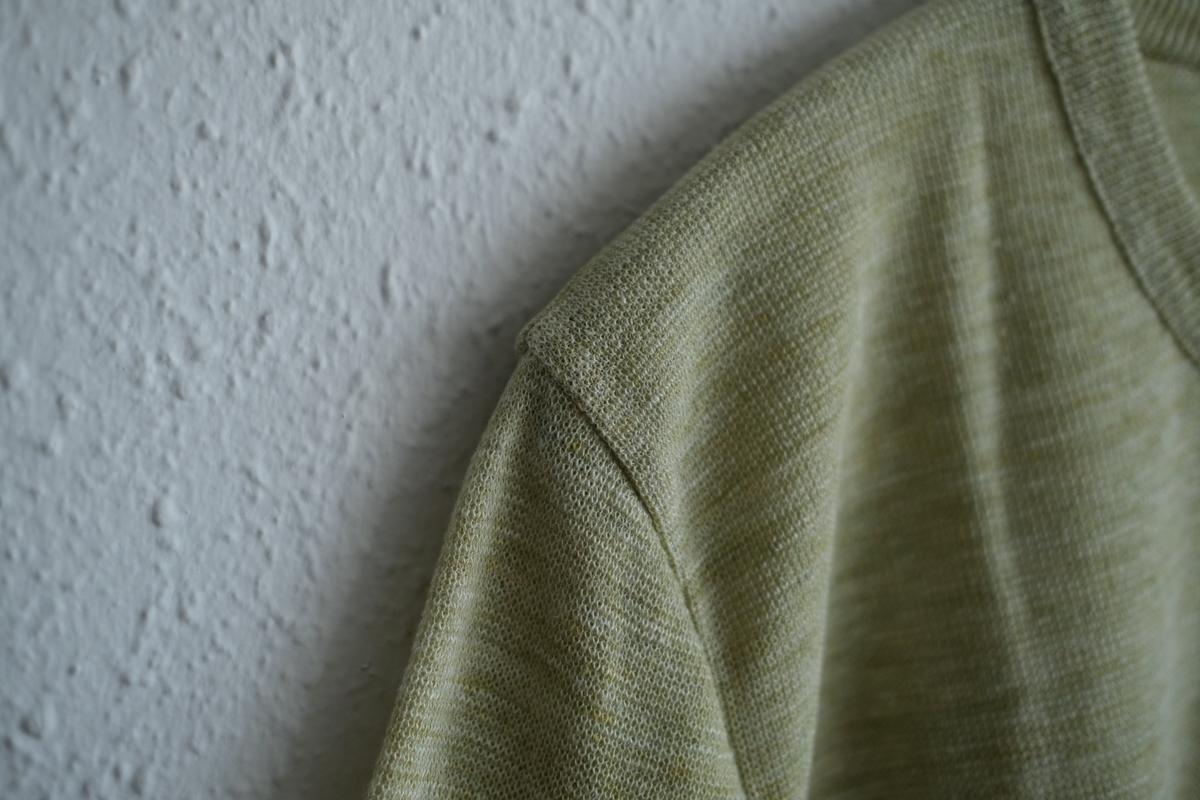 リネンニット半袖プルオーバー｜メンズ｜アシッドグリーン