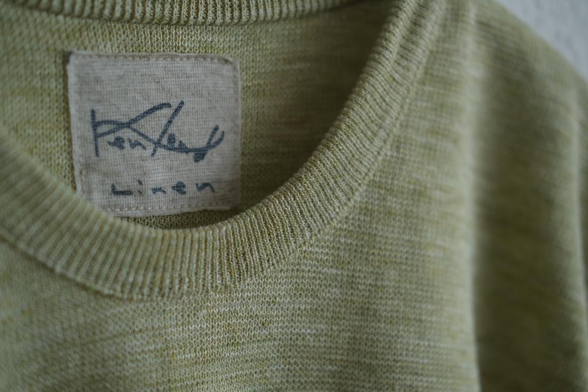 リネンニット半袖プルオーバー｜メンズ｜アシッドグリーン